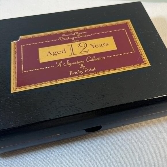 Empty Rocky Patel  Series 1990 Aged 12 Years Maroon Label Empty Cigar Box - Picture 1 of 8